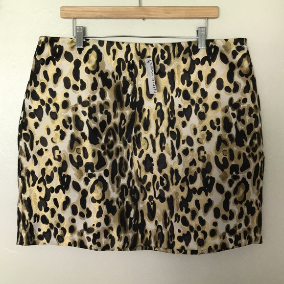 NEW Nine West Women's Leopard Jacquard Mini Skirt. XXL - Picture 3 of 7